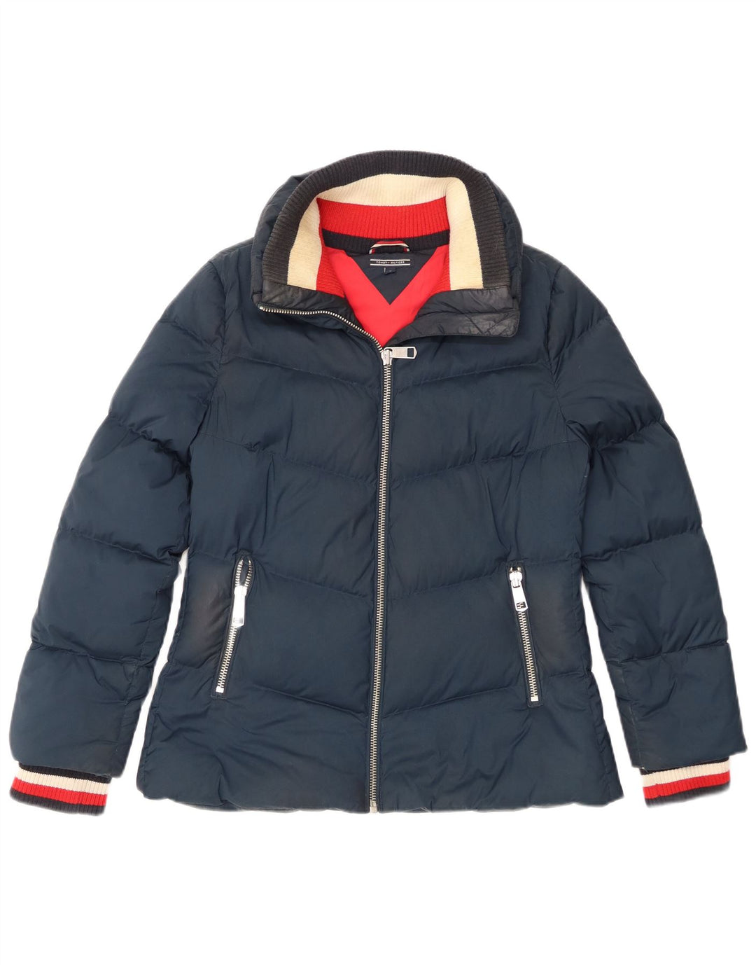 Tommy Hilfiger Dame Polstret Jakke UK 12 Medium Navy Blue Polyester