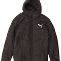 Puma Herre Grafisk Hættetrøje Polstret Jakke UK 36 Small Sort Polyester
