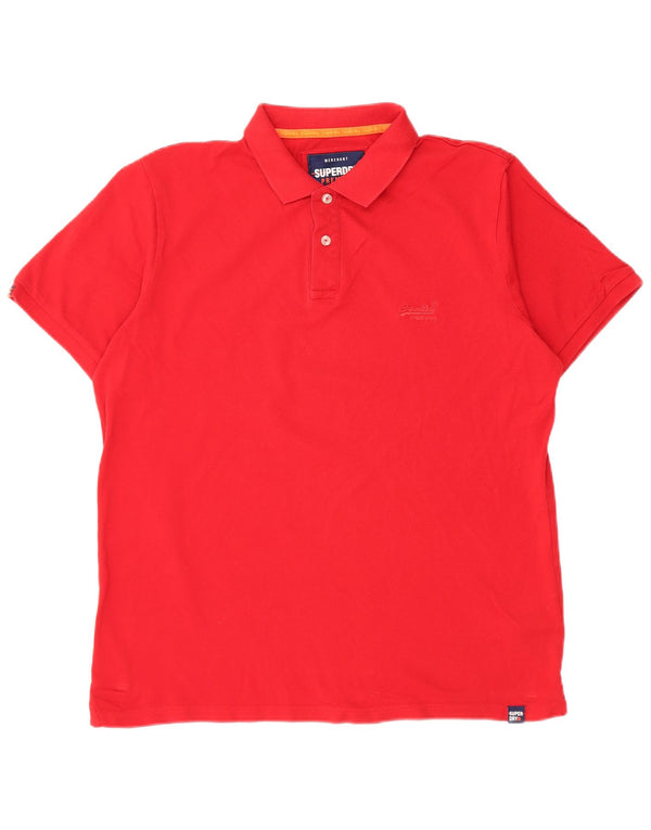 Superdry herre poloshirt 2XL rød bomuld