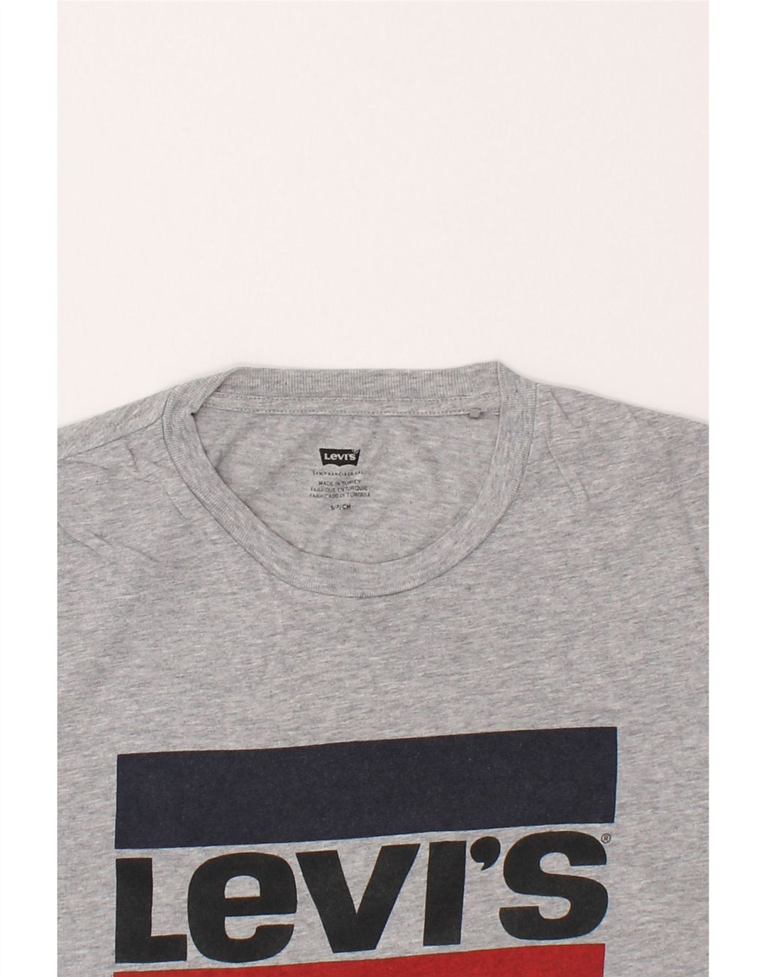 LEVI'S Mens Graphic T-Shirt Top Small Grey Cotton Vintage Levi's and Second-Hand Levi's from Messina Hembry 