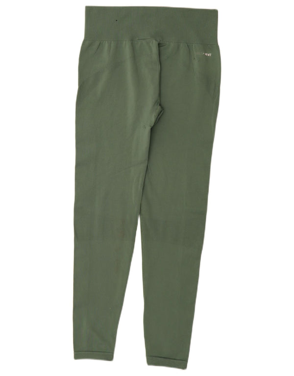 Adidas Womens Leggings UK 8/10 Small Green Polyester