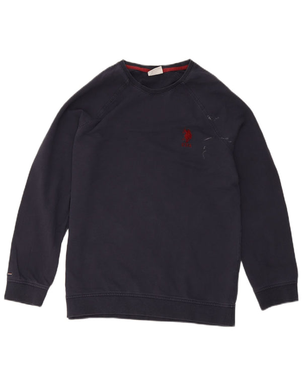 U.S. Polo Assn. Dame Sweatshirt Jumper UK 14 Stor marineblå bomuld