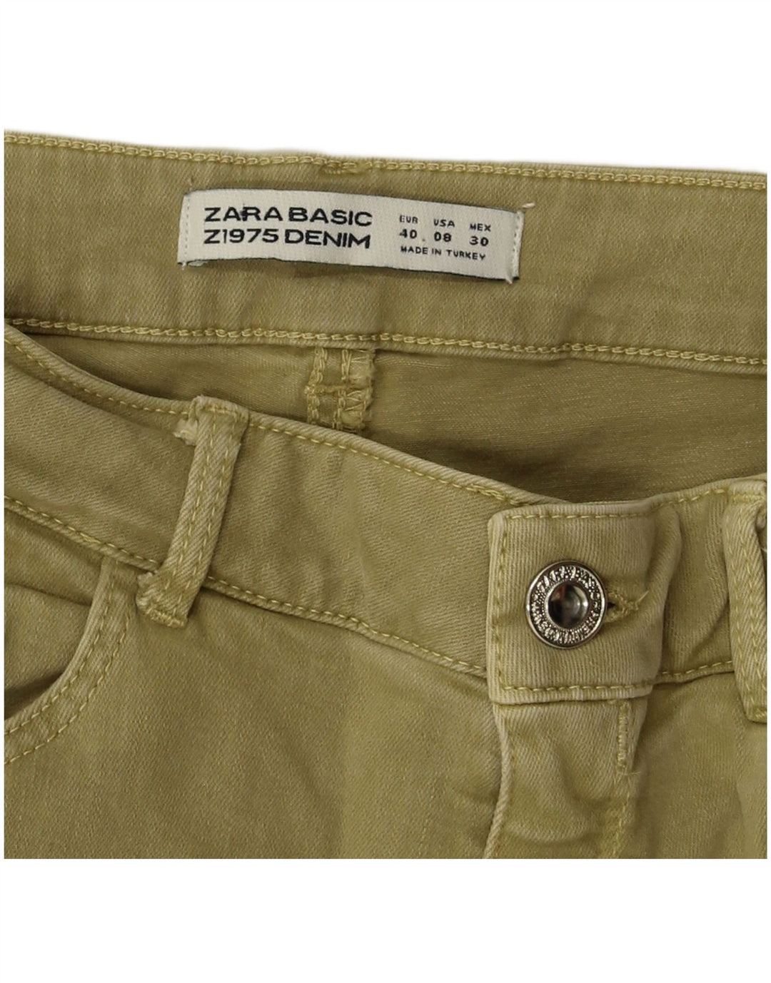 ZARA Dame Skinny Jeans EU 40 Medium W30 L27 Khaki
