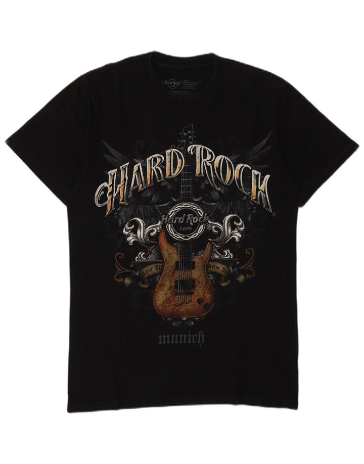 Hard Rock Cafe Herre München Grafisk T-Shirt Top Lille Sort Bomuld