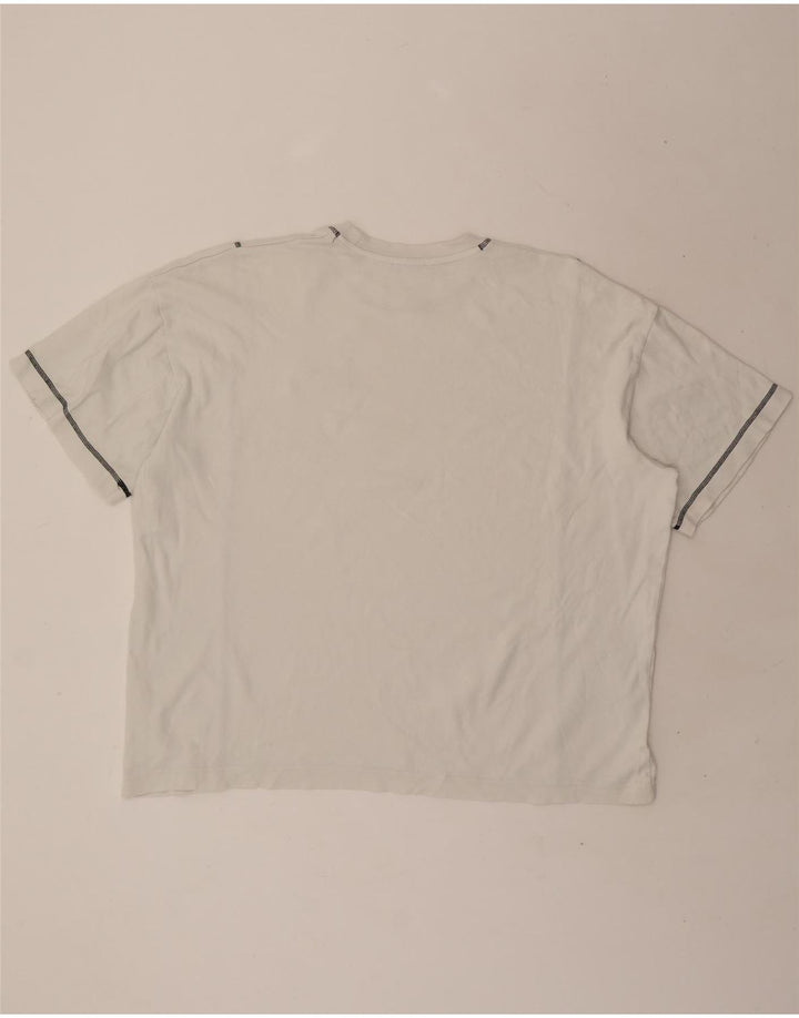 ZARA Mens Loose Fit T-Shirt Top Large White Cotton Vintage Zara and Second-Hand Zara from Messina Hembry 