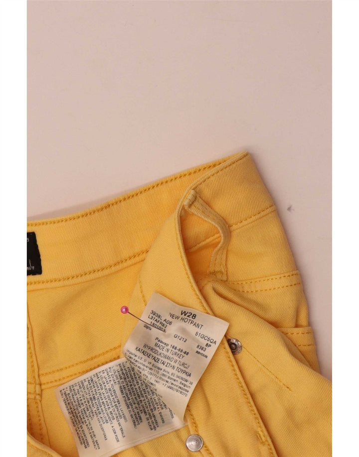 Lee Womens Hot Pants W28 Medium Gul Bomuld