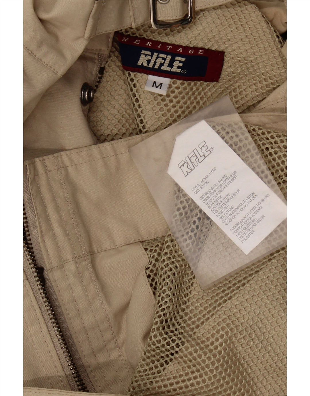Rifle Heritage Utility Jacket UK 38 Medium Beige Polyester