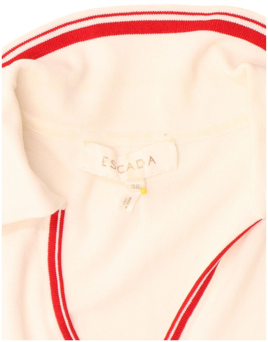 Escada Dame Polo Neck sweater EU 38 Medium White Colourblock