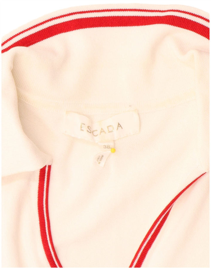Escada Dame Polo Neck sweater EU 38 Medium White Colourblock