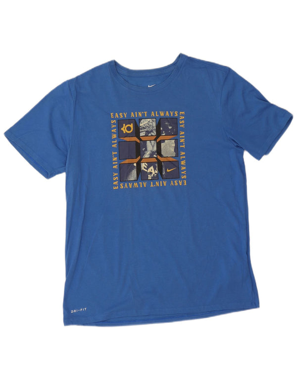 Nike drenge Dri Fit grafisk t-shirt top 15-16 år XL blå bomuld