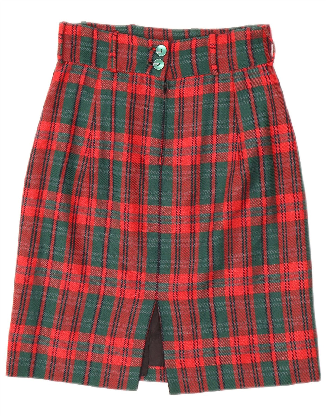 VINTAGE Womens Straight Skirt W28 Medium Red Check