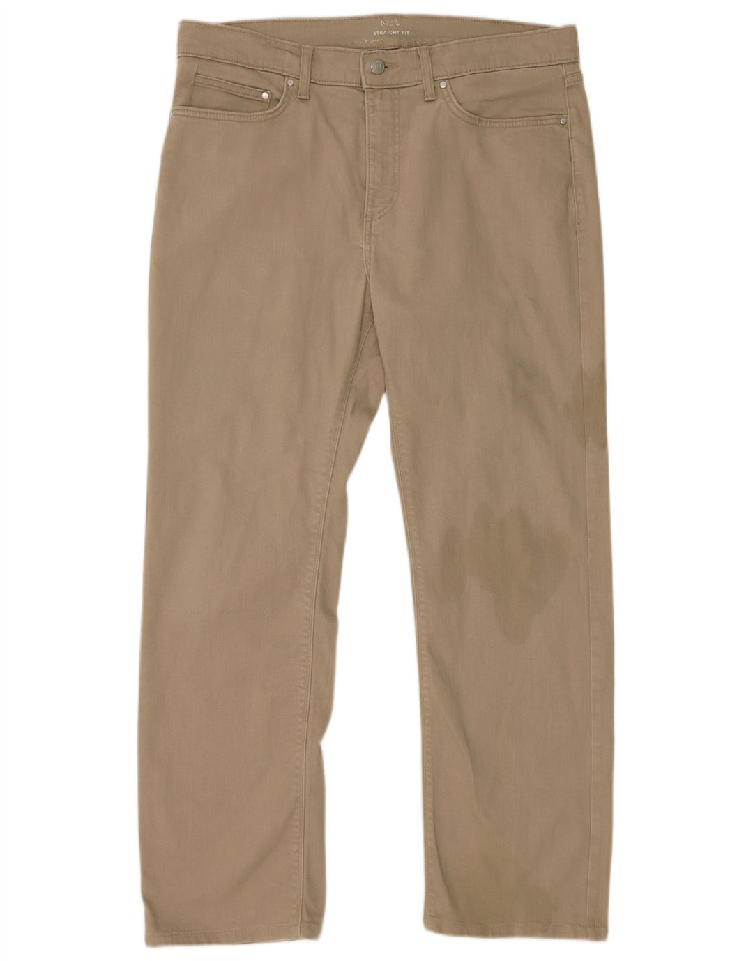 Marks & Spencer Straight Jeans til mænd W34 L31 Beige Bomuld