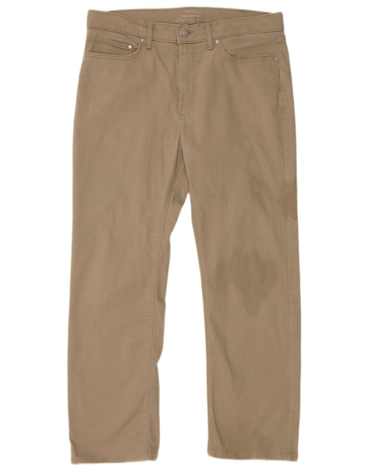 Marks & Spencer Straight Jeans til mænd W34 L31 Beige Bomuld