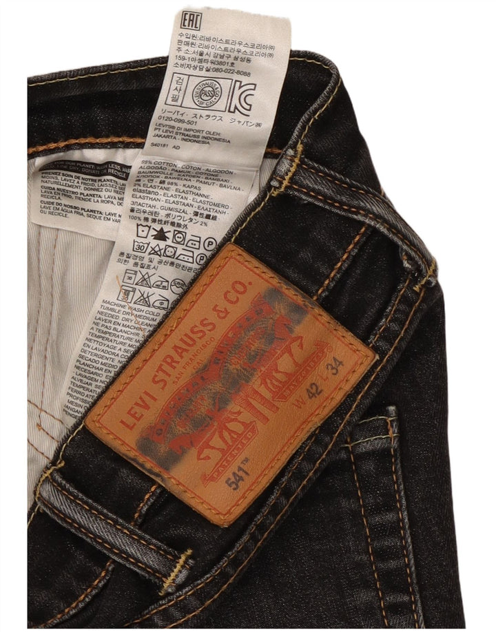 Levi's Herre 541 tilspidsede jeans W42 L31 sort bomuld