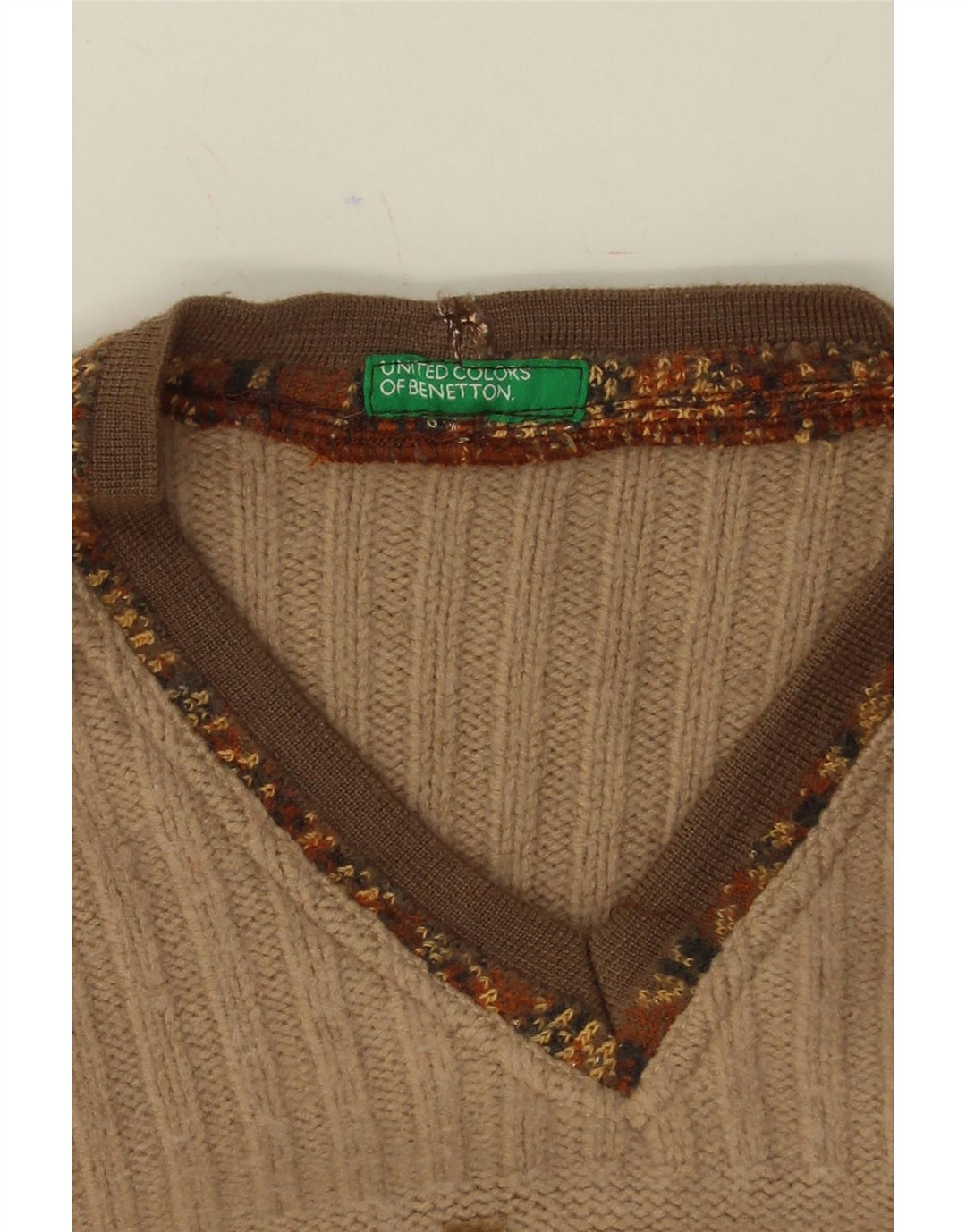 BENETTON Womens Graphic Poncho Jumper One Size Brown Animal Print Vintage Benetton and Second-Hand Benetton from Messina Hembry 