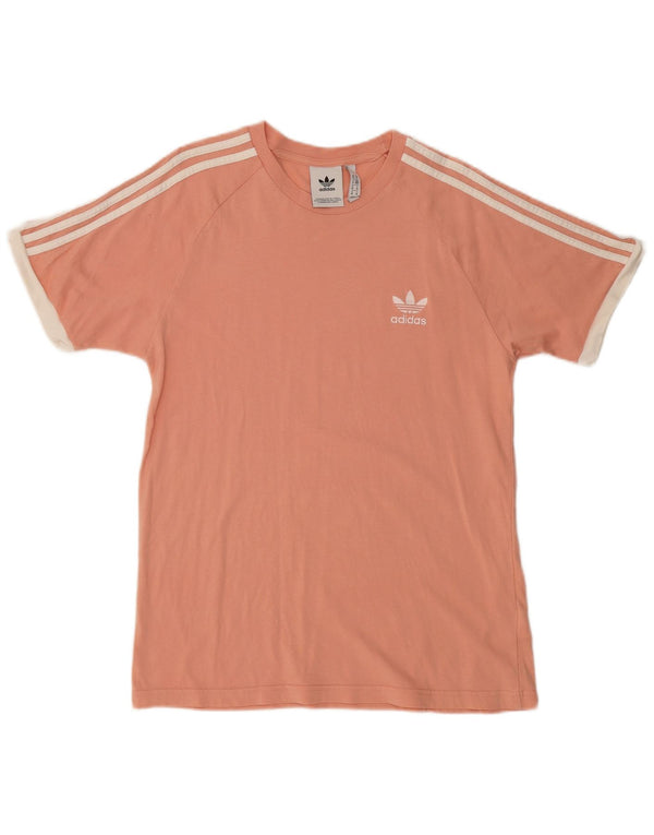 Adidas Dame T-Shirt Top UK 14 Medium Pink Bomuld