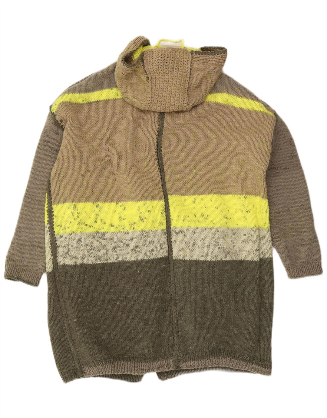 Vintage Dame Oversized Longline Cardigan Sweater UK 20 2XL Flerfarvet