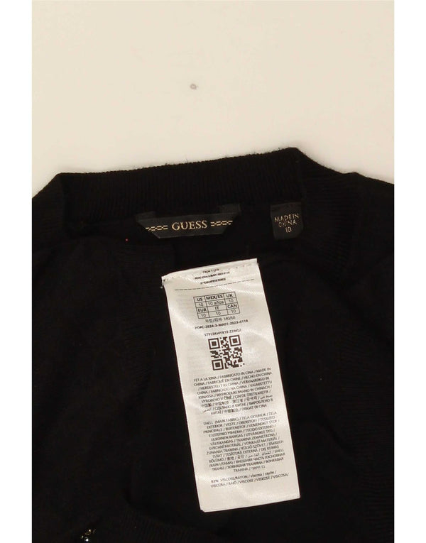 Guess Girls Grafisk Kortærmet Jumper Kjole 9-10 År Sort Viscose