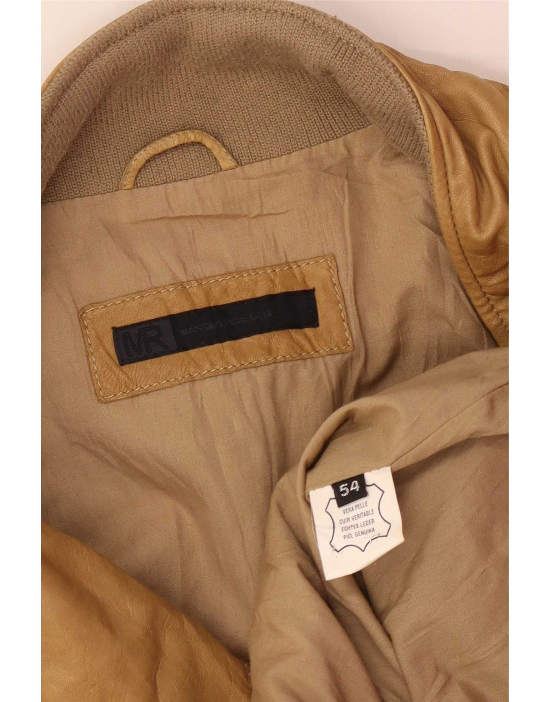 Massimo Rebecchi Dame Læderjakke IT 54 3XL Beige