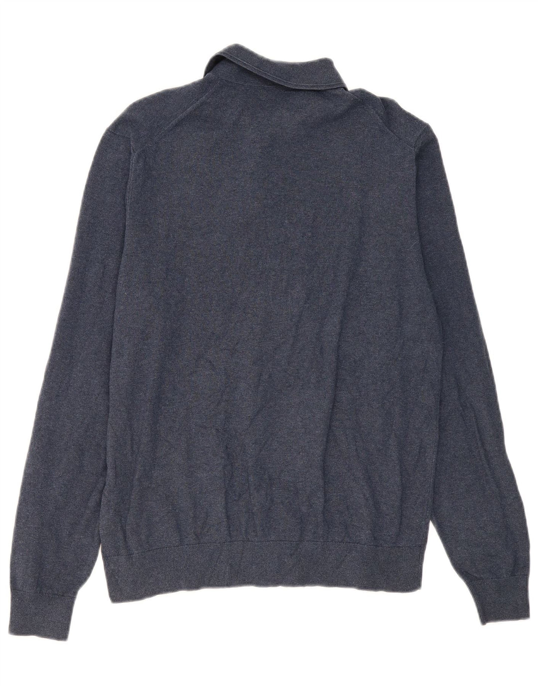 Marks & Spencer Herre Polo Neck Jumper Sweater Medium Marineblå Bomuld