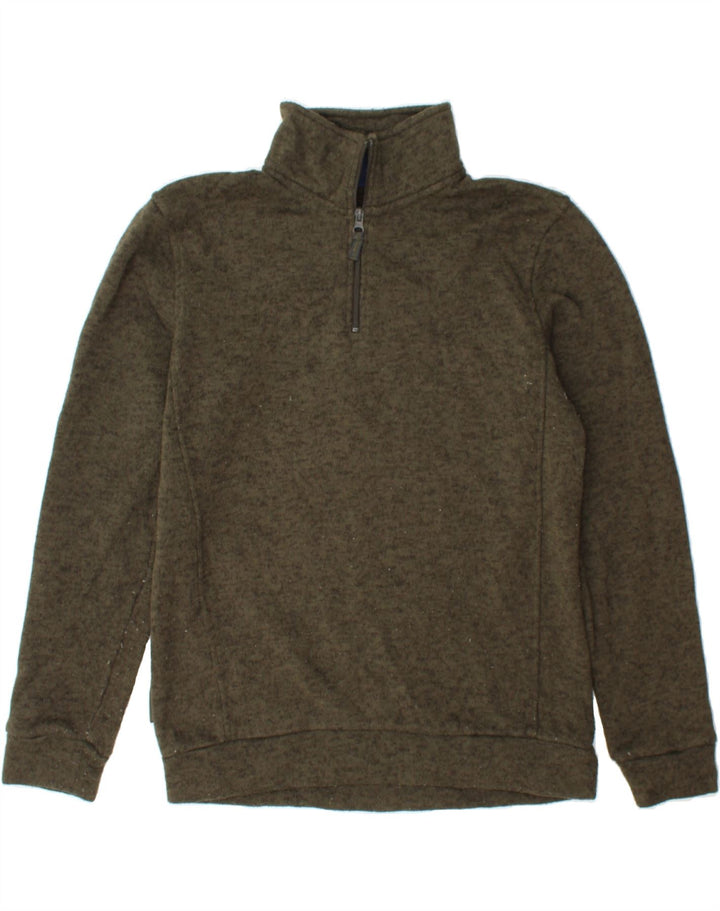 MOUNTAIN WAREHOUSE Mens Zip Neck Sweatshirt Jumper Small Khaki Flecked Vintage Mountain Warehouse and Second-Hand Mountain Warehouse from Messina Hembry 