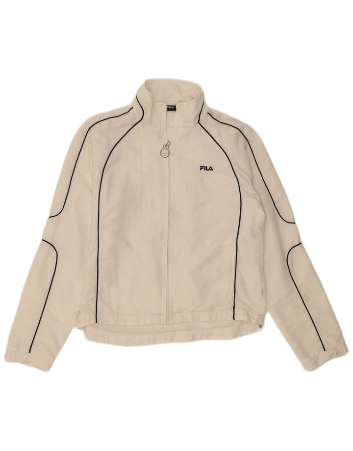 Fila træningsdragt topjakke til kvinder UK 16 Stor hvid polyester