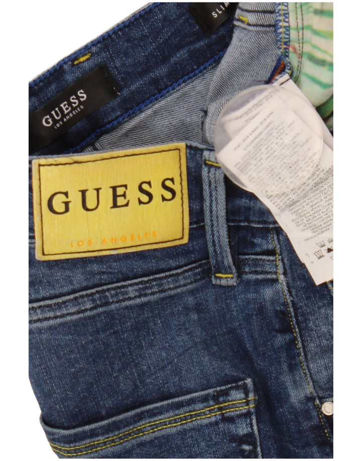 Guess Herre Distressed Slim Jeans W32 L33 Blue Viscose