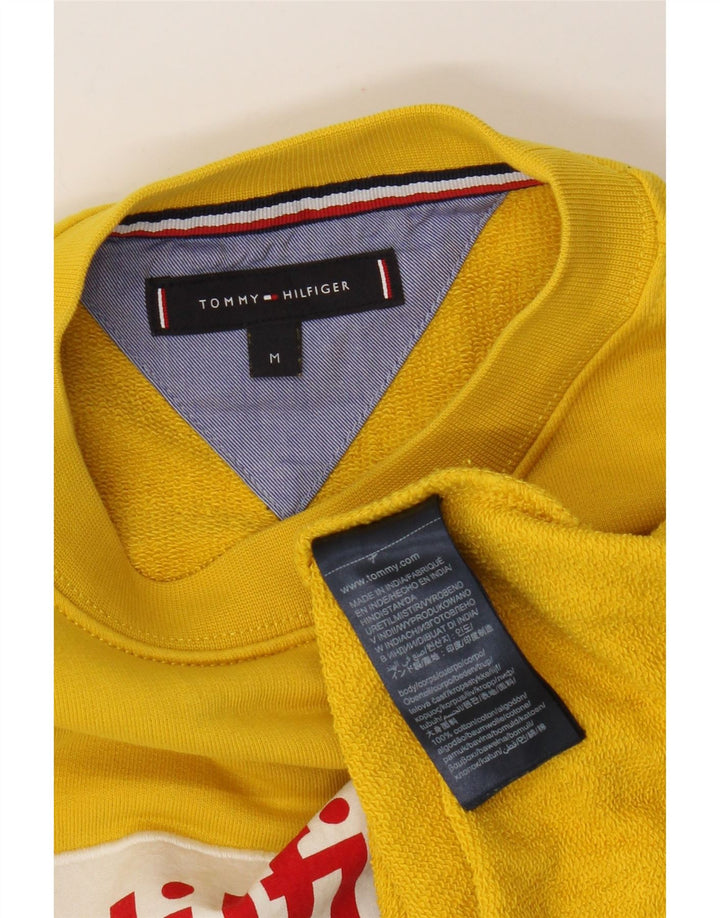 Tommy Hilfiger Herre Grafisk Sweatshirt Jumper Medium Gul Bomuld