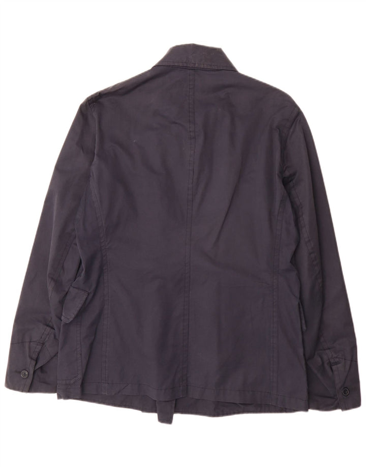 Woolrich Trench Coat til kvinder UK 18 XL Marineblå Bomuld