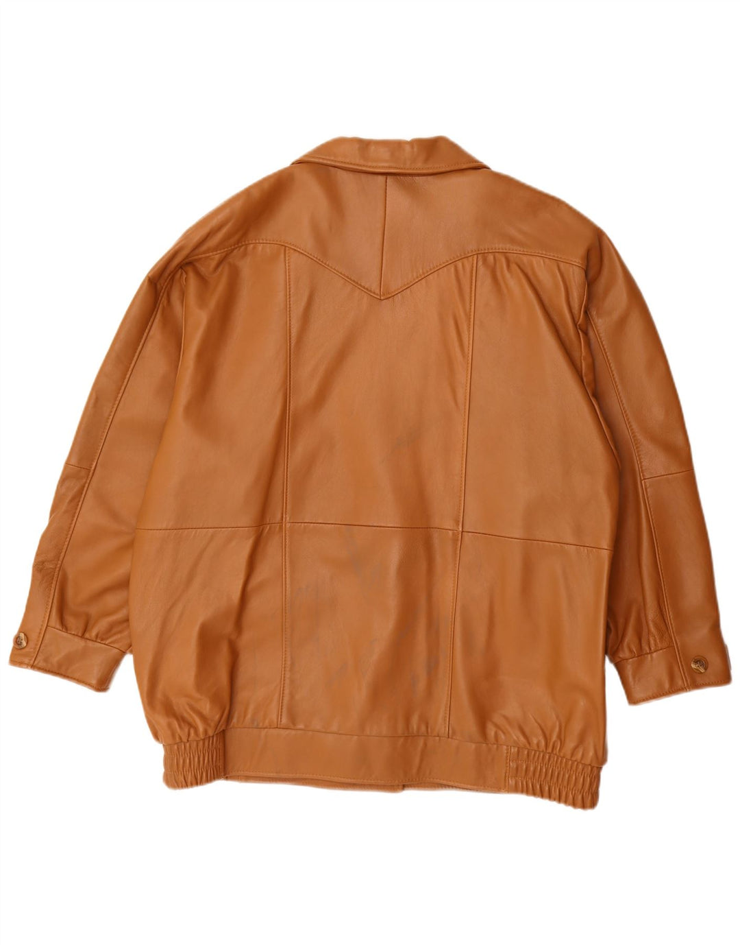 Vintage oversize læderjakke til kvinder EU 44 XL brunt læder