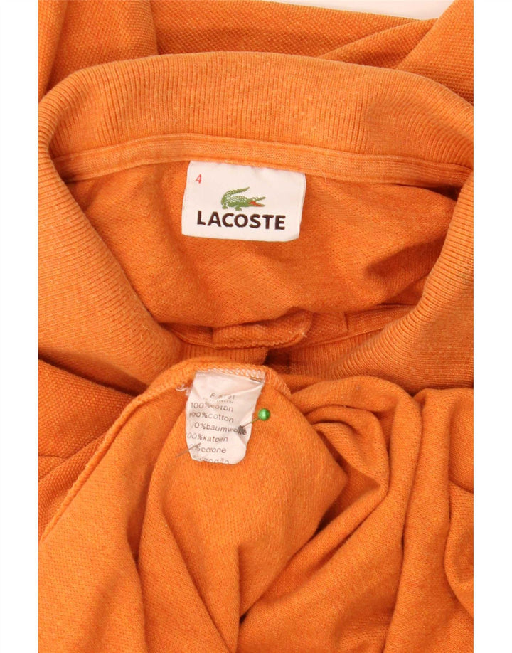 Lacoste Langærmet Poloskjorte til mænd Størrelse 4 Medium Orange Bomuld