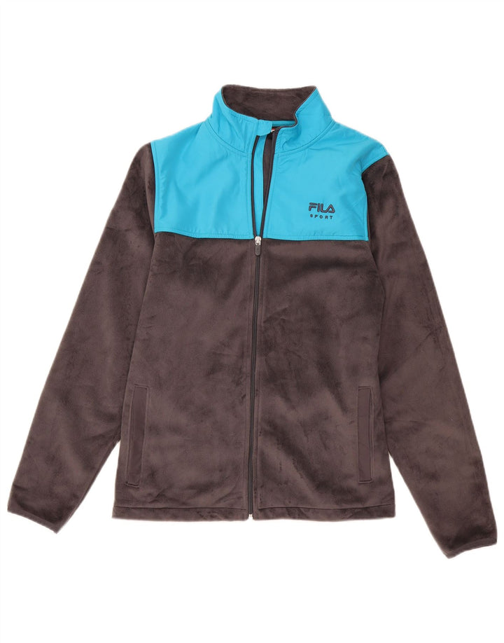 FILA Fleecejakke til kvinder UK 14 Medium Grey Colourblock Polyester