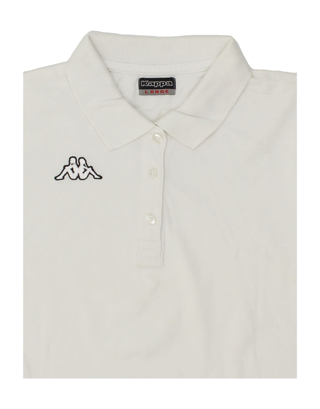 KAPPA Womens Polo Shirt UK 14 Large White Cotton Vintage Kappa and Second-Hand Kappa from Messina Hembry 