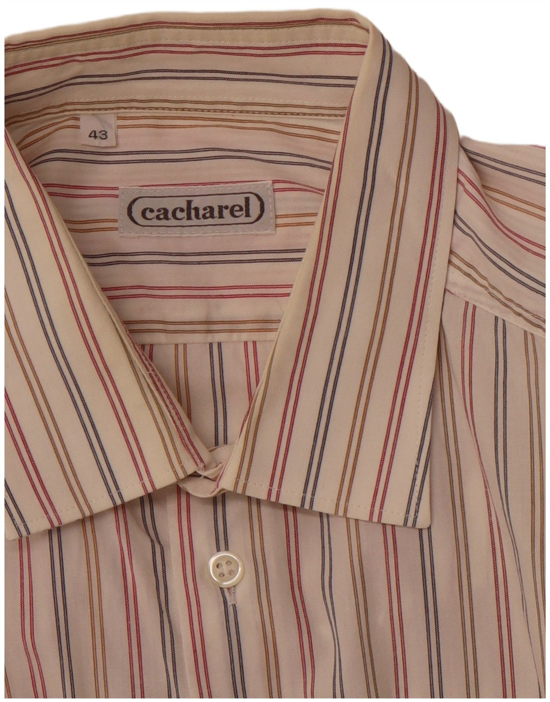 CACHAREL Herreskjorte str. 43 XL Off White Pinstripe