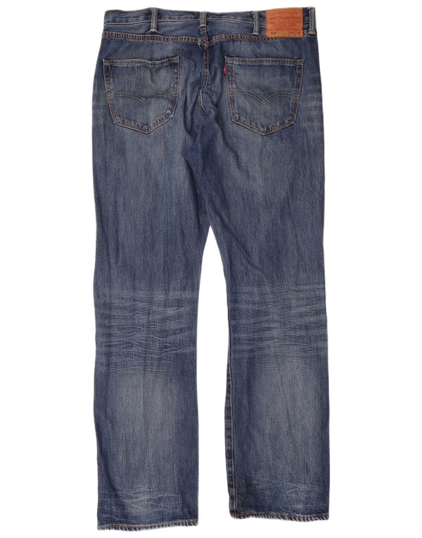 LEVI'S Herre 501 Straight Jeans W38 L34 Blå Bomuld