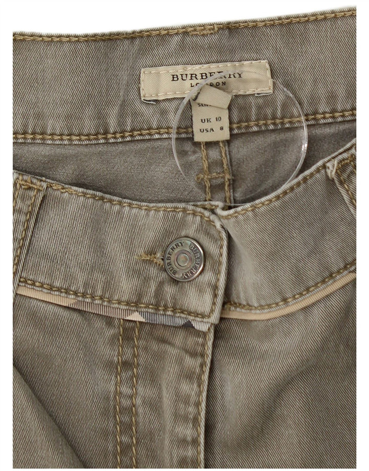 BURBERRY Lige jeans til kvinder UK 10 Small W32 L29 Khaki Bomuld