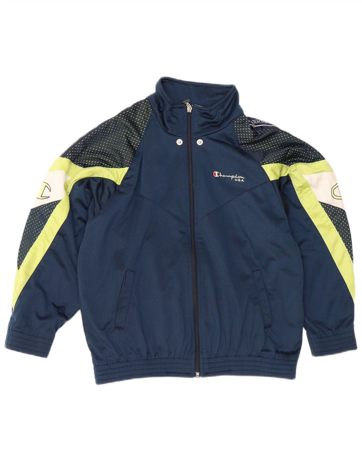 Champion drenge træningsdragt topjakke 11-12 år Large Navy Blue Colourblock