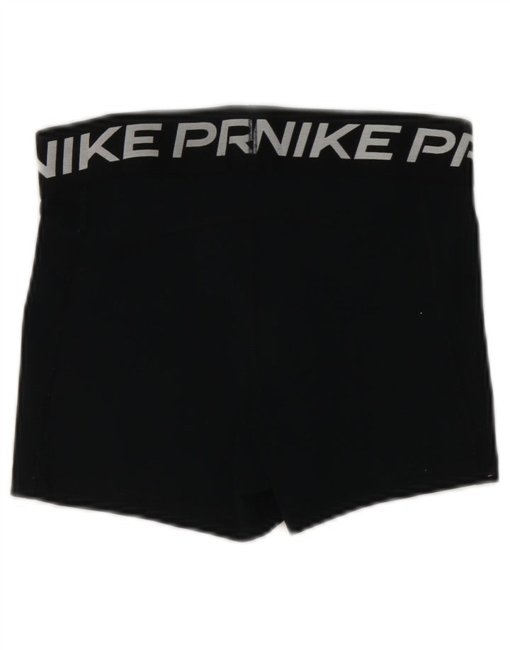 Nike Dame Dri Fit grafiske sportsshorts UK 12 Medium Sort Polyester