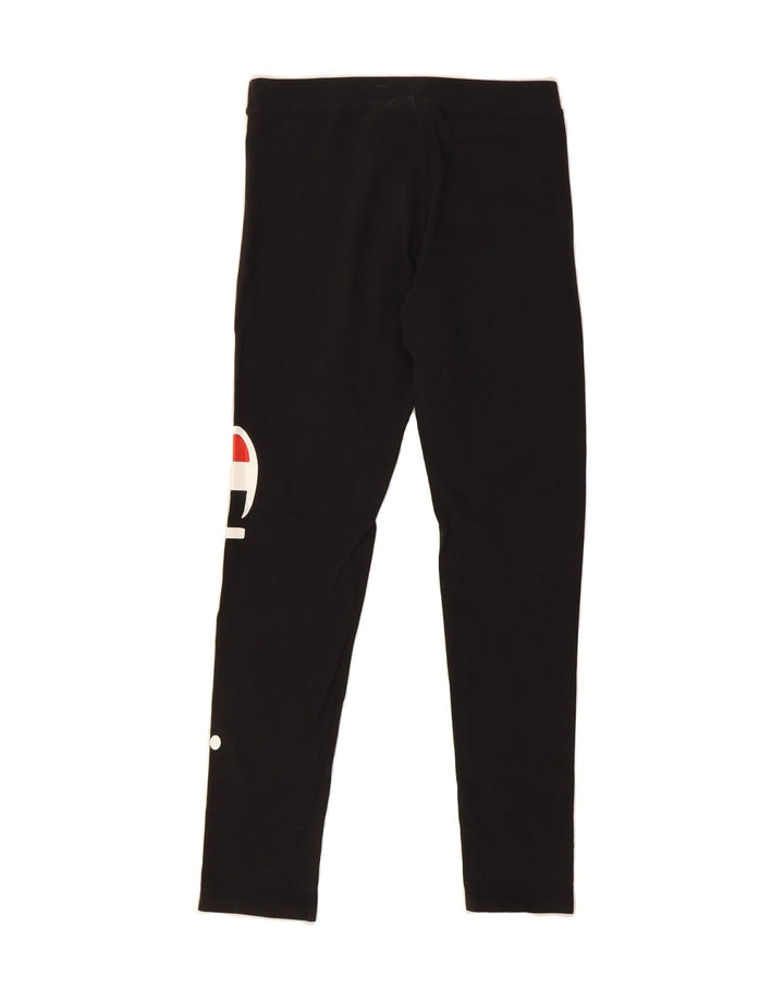 CHAMPION Womens Graphic Leggings UK 10 Small  Black Cotton Vintage Champion and Second-Hand Champion from Messina Hembry 