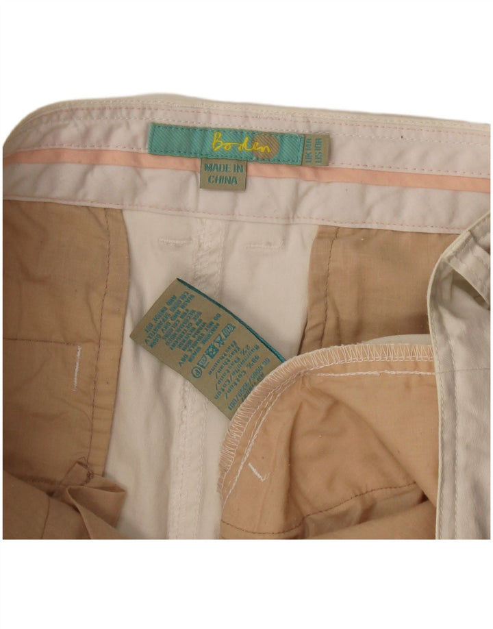 Boden Dame Chino Shorts UK 14 Large W36 White Bomuld