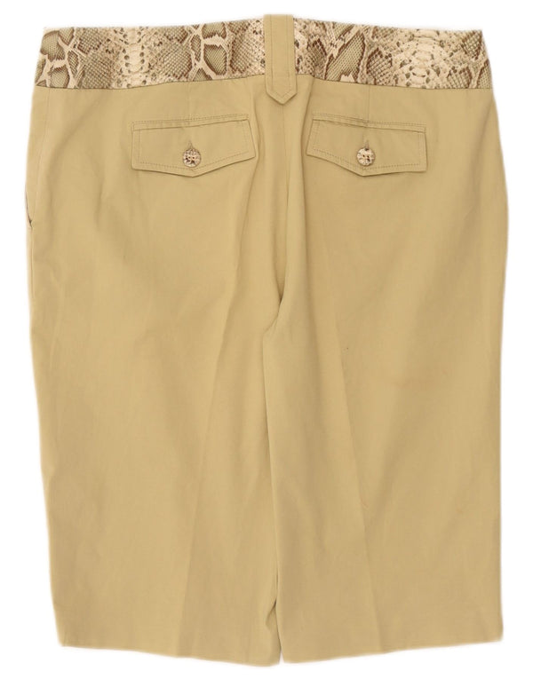 Luisa Spagnoli chinoshorts til kvinder IT 48 XL W36 Grønt dyreprint bomuld