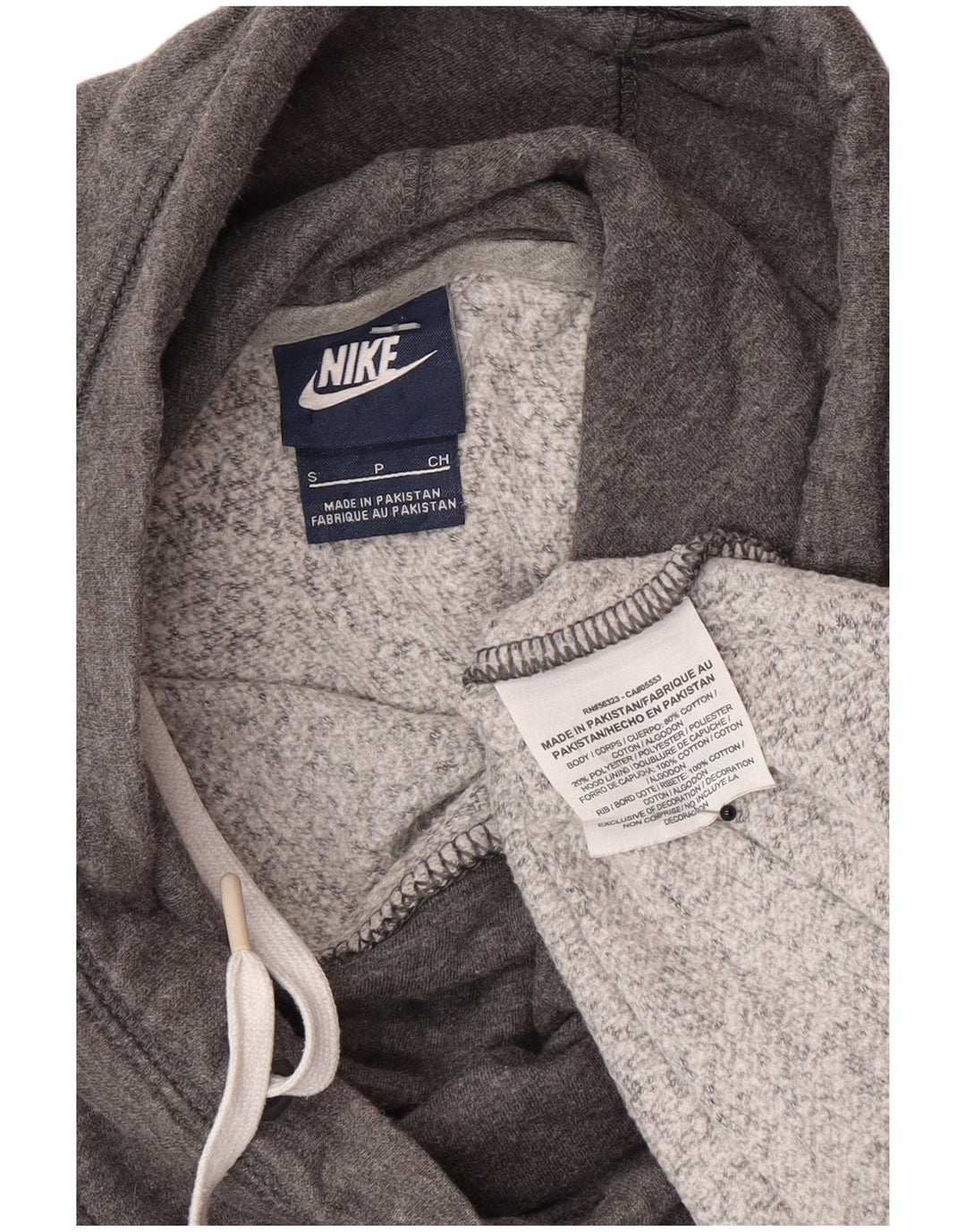 Nike Dame Oversized Hoodie Jumper UK 10 Small Grey Bomuld