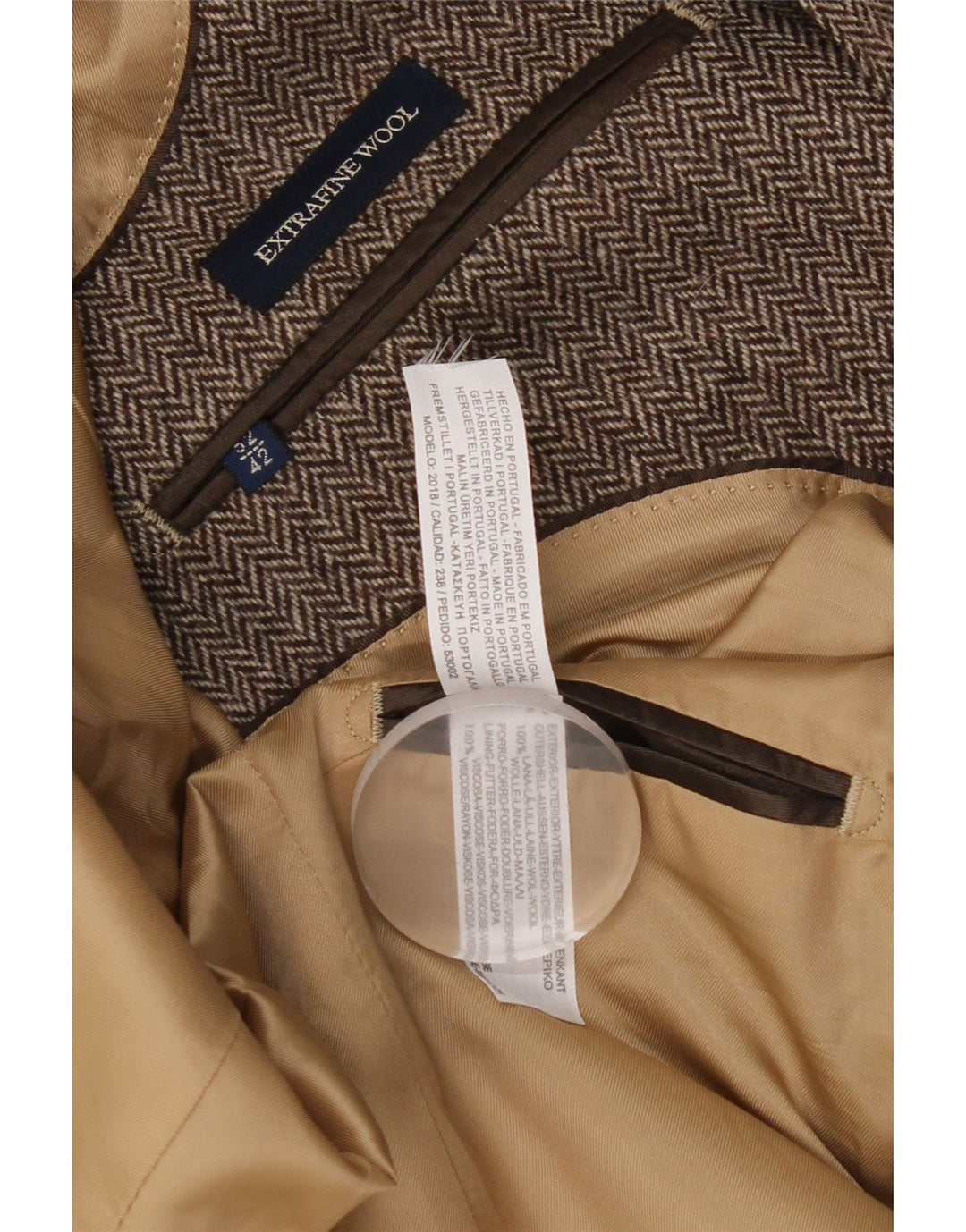 Massimo Dutti Herre 2-knaps blazerjakke EU 52 Stor brun sildeben