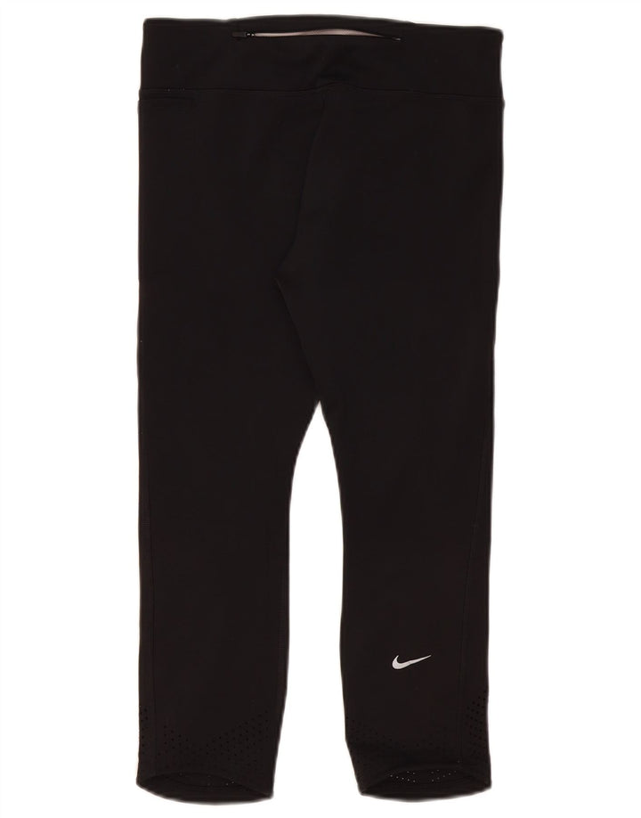 Nike Dame Dri Fit Capri Leggings UK 12 Medium Sort