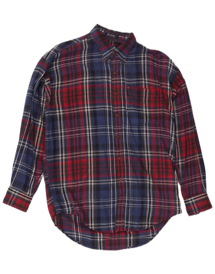 Chaps Ralph Lauren Herre Flannel skjorte Medium Navy Blue Ternet bomuld