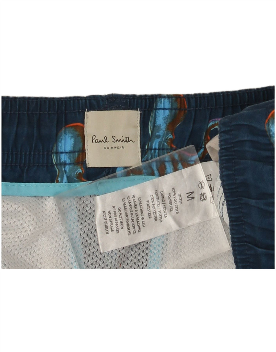 Paul Smith Badeshorts med abstrakt mønster til mænd mellemblå polyester