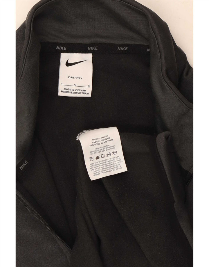 Nike Herre Dri Fit Pullover med lynlås-hals Træningsdragt Top Stor grå polyester