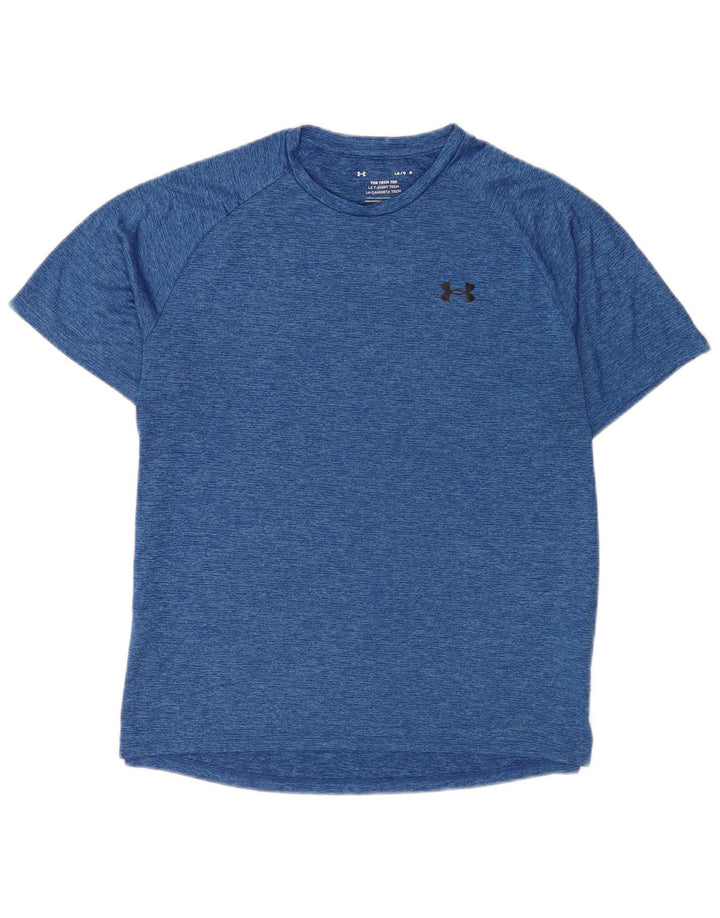 Under Armour Herre T-Shirt Top Large Blue Flecked Polyester