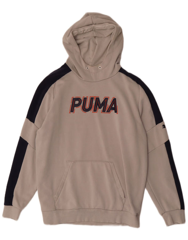 Puma Grafisk hættetrøje til mænd Large Grå Colourblock Bomuld