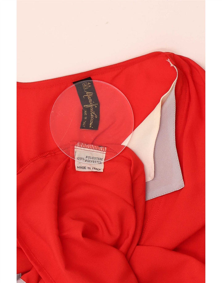 Mario Pucci Cecconi Dame bluse Top IT 44 Medium Rød Colourblock